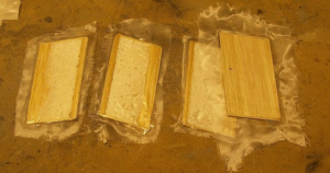 Die Spreizklappen für das Seitenruder. Styropor mit 1mm Balsa beplankt